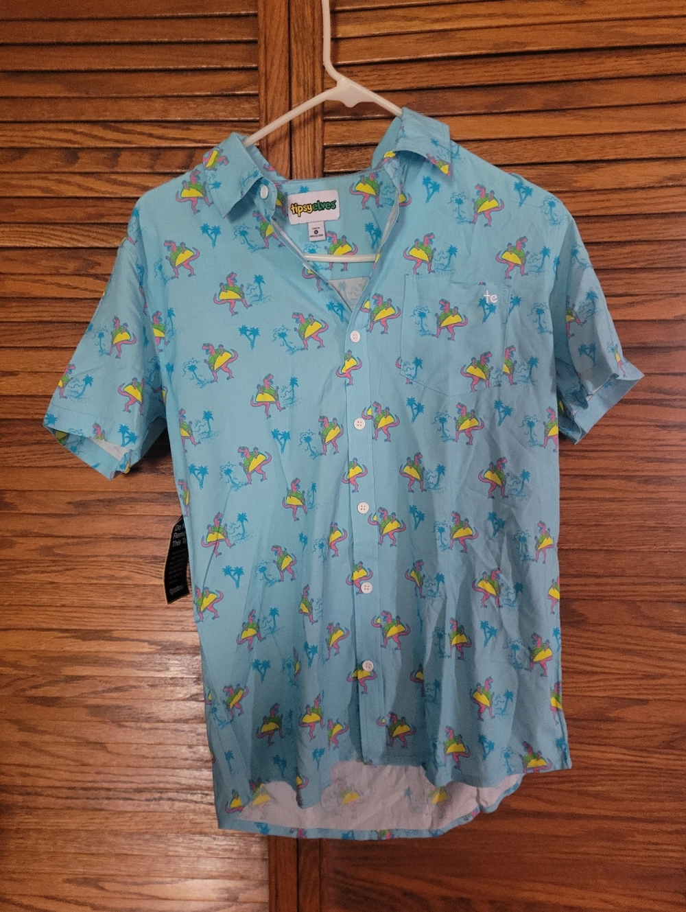 Tipsy Elves NWT Kids‎ Tacosaurus Hawaiian Shirt Size Youth XL